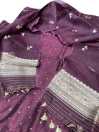 Elegant Maroon Banarasi Silk Suit Set with Organza Dupatta - Luxurion World