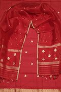 Exquisite Red Banarasi Silk Three Piece Suit Set - Luxurion World
