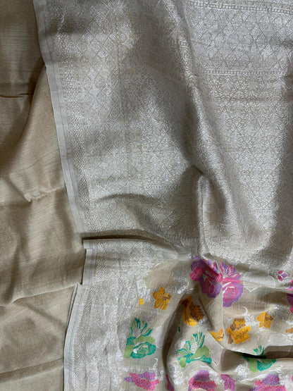 Stunning Dyeable Banarasi Pure Moonga Silk Two Piece Unstitched Suit Set - Luxurion World