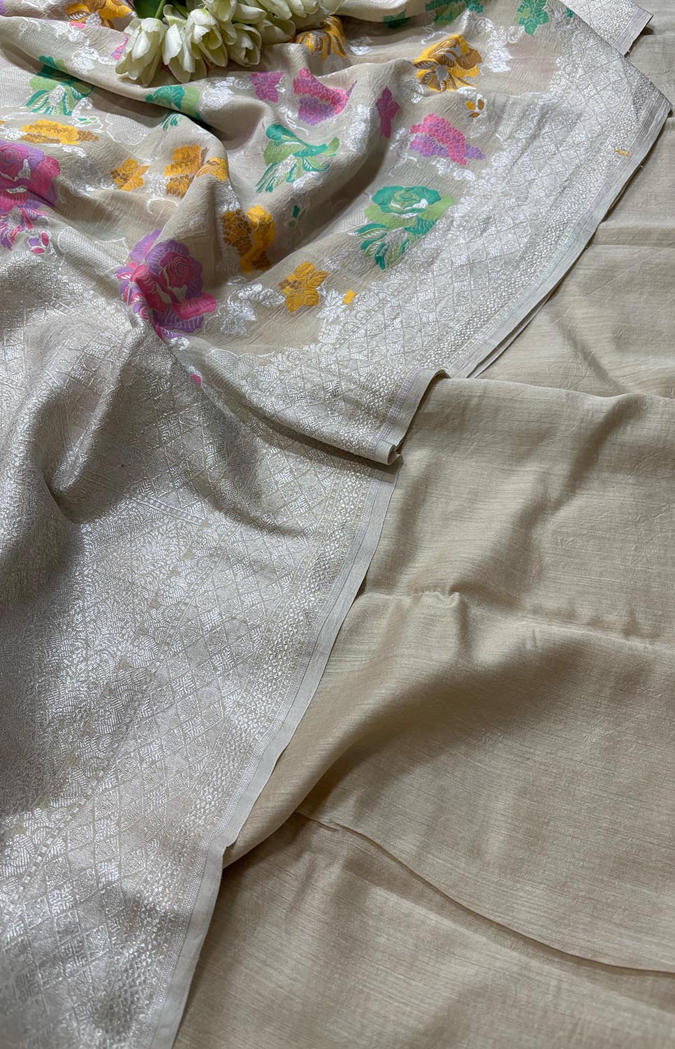 Stunning Dyeable Banarasi Pure Moonga Silk Two Piece Unstitched Suit Set - Luxurion World