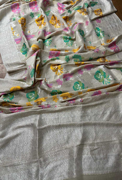 Stunning Dyeable Banarasi Pure Moonga Silk Two Piece Unstitched Suit Set - Luxurion World