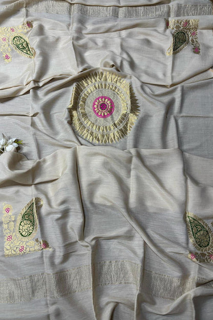 Stunning Dyeable Banarasi Pure Moonga Silk Two Piece Unstitched Suit Set - Luxurion World