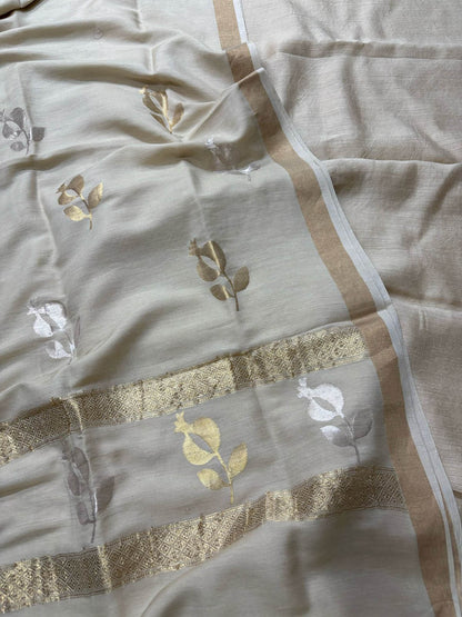 Stunning Dyeable Banarasi Pure Moonga Silk Two Piece Unstitched Suit Set - Luxurion World