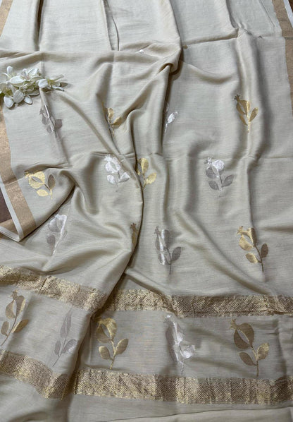 Stunning Dyeable Banarasi Pure Moonga Silk Two Piece Unstitched Suit Set - Luxurion World