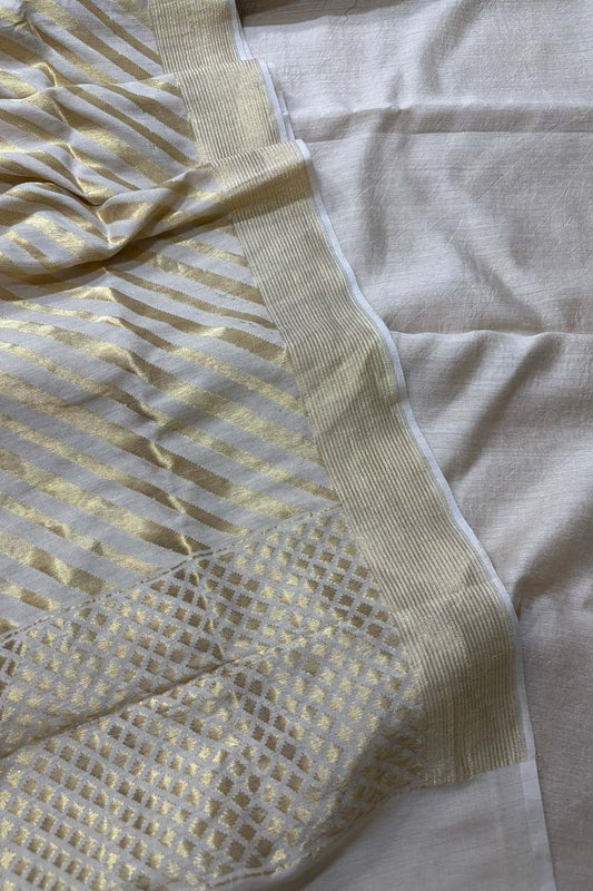 Stunning Dyeable Banarasi Pure Moonga Silk Two Piece Unstitched Suit Set - Luxurion World