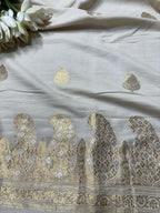 Stunning Dyeable Banarasi Pure Moonga Silk Two Piece Unstitched Suit Set - Luxurion World