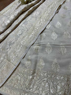 Stunning Dyeable Banarasi Pure Moonga Silk Two Piece Unstitched Suit Set - Luxurion World