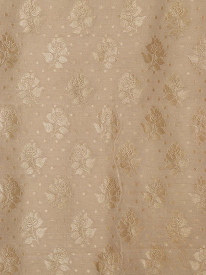 Dyeable Banarasi Handloom Pure Moonga Silk Three Piece Unstitched Suit Set - Luxurion World