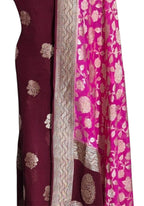 Maroon Handloom Banarasi Georgette Suit Set - Luxurion World