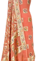 Orange Handloom Banarasi Georgette Suit Set - Luxurion World