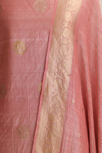Pink Banarasi Pure Moonga Tissue Silk Three Piece Unstitched Suit Set - Luxurion World