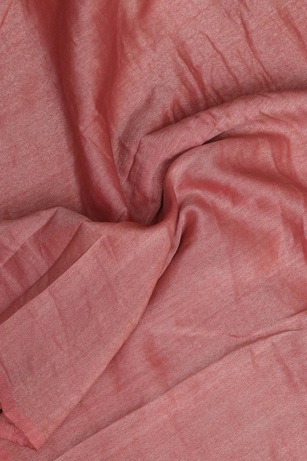 Pink Banarasi Pure Moonga Tissue Silk Three Piece Unstitched Suit Set - Luxurion World