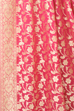 Pink Banarasi Pure Georgette Three Piece Unstitched Suit Set - Luxurion World