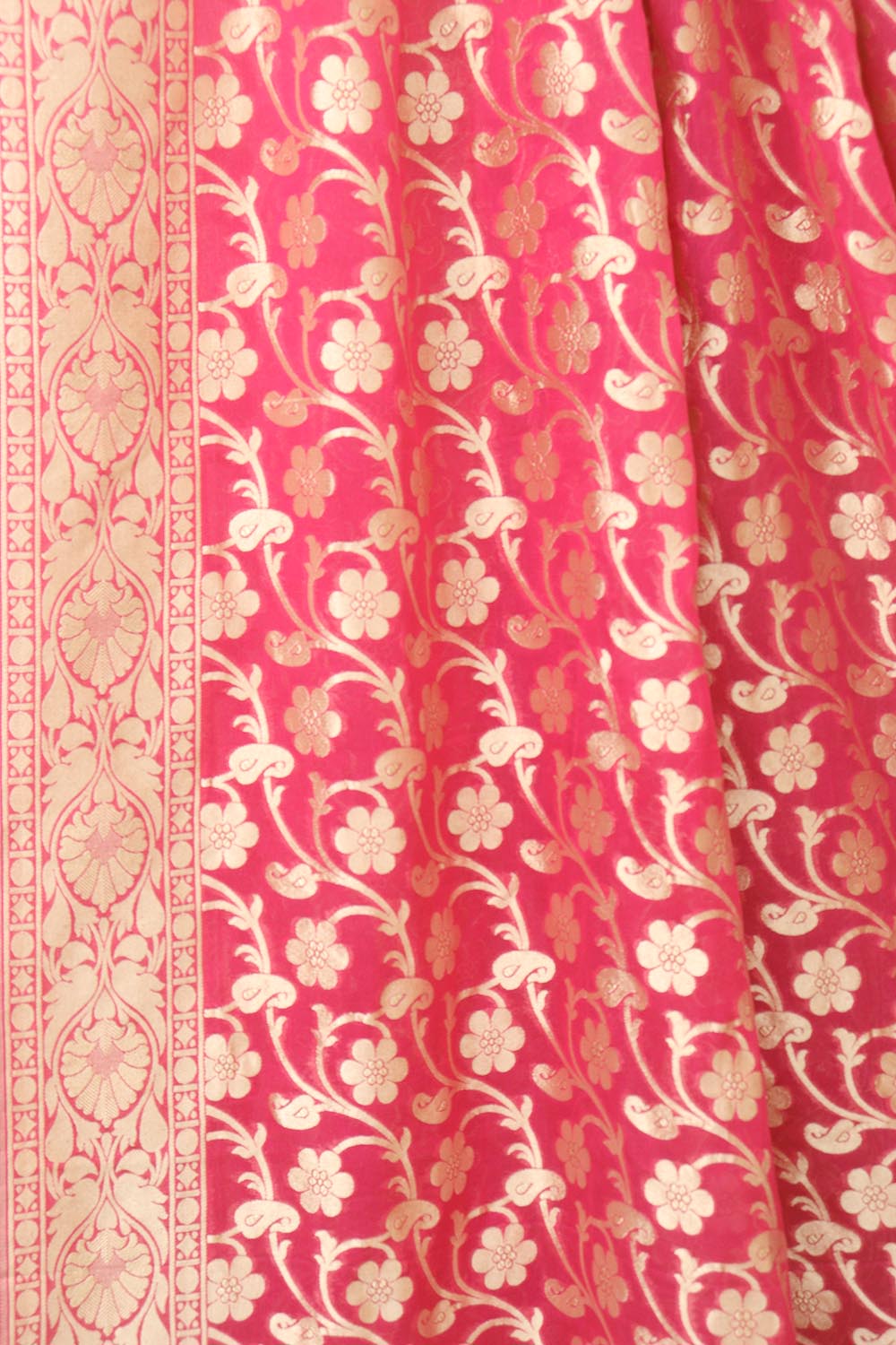 Pink Banarasi Pure Georgette Three Piece Unstitched Suit Set - Luxurion World