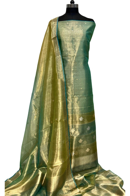 Exquisite Green Banarasi Tissue Silk Suit - Timeless Beauty - Luxurion World