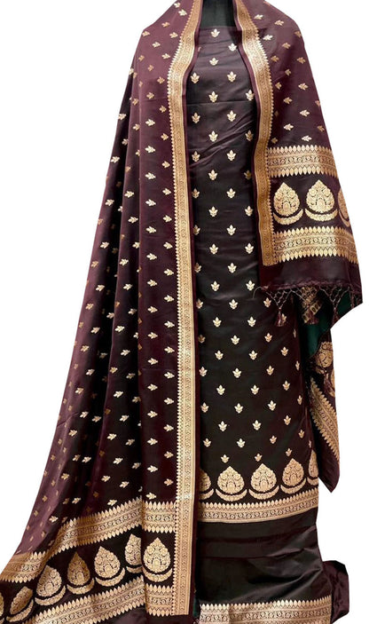 Graceful Maroon Banarasi Silk Suit Set - Luxurion World