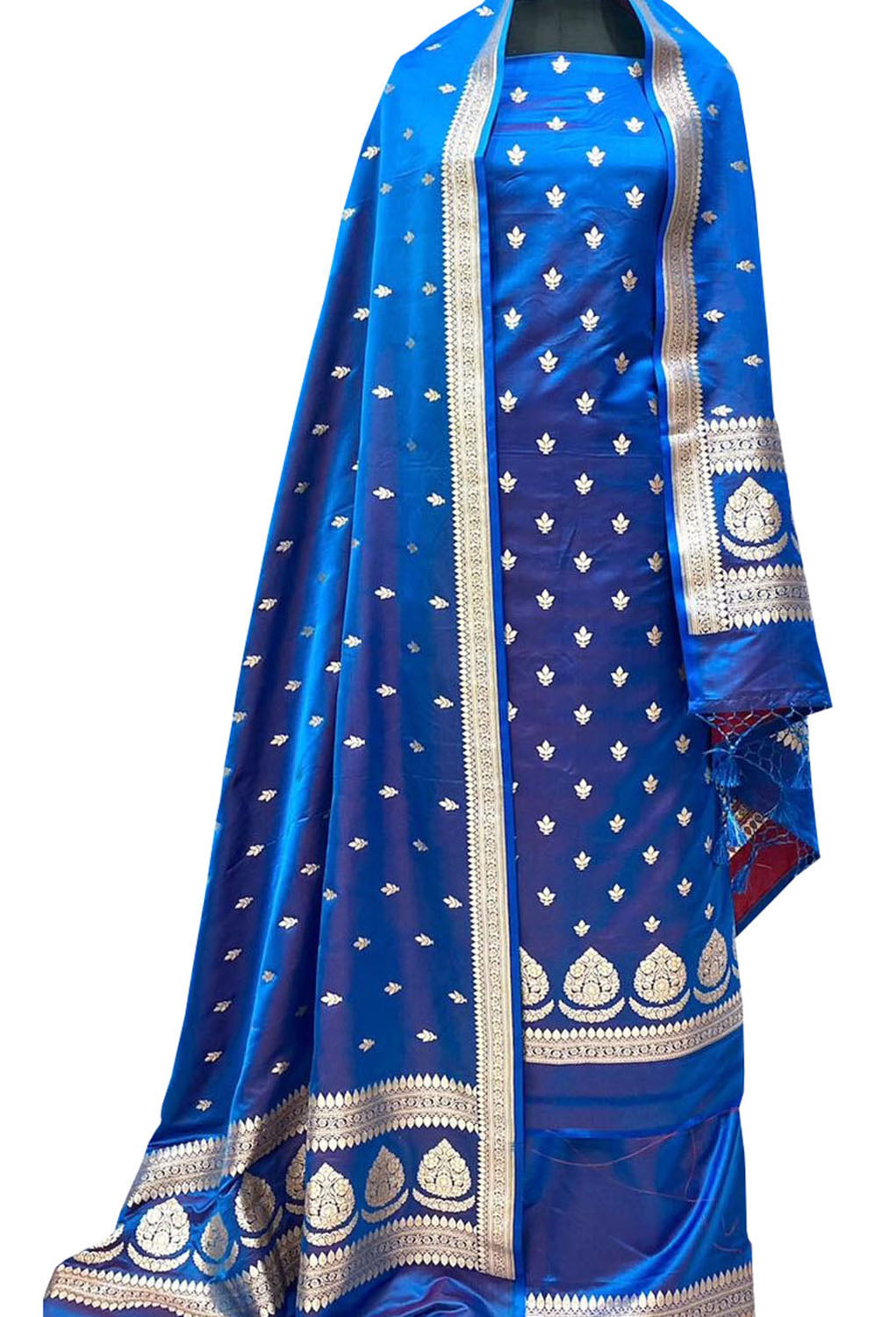 Royal Blue Banarasi Silk Suit Set - Luxurion World