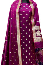 Stunning Pink Banarasi Silk Suit Set - Luxurion World