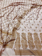 Elegant Pastel Banarasi Silk Suit - Unstitched - Luxurion World