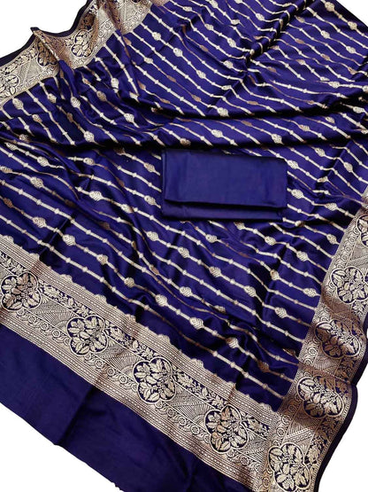 Royal Blue Banarasi Silk Suit Set - Luxurion World