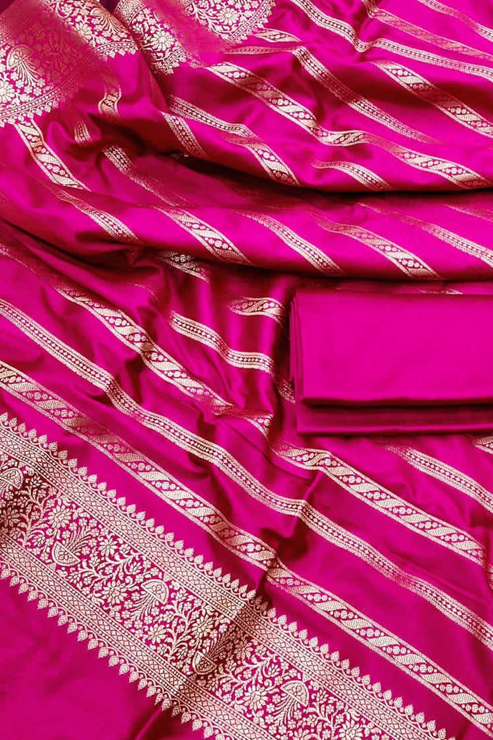 Elegant Pink Banarasi Silk Suit Set - Luxurion World