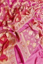 Stunning Pink Banarasi Chiffon Georgette Suit - Luxurion World