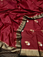 Exquisite Red Banarasi Chiniya Silk Kadwa Suit - Luxurion World