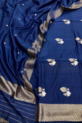 Elegant Blue Banarasi Silk Suit with Kadwa Weave - Luxurion World