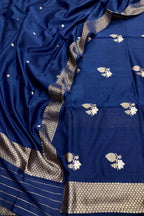 Elegant Blue Banarasi Silk Suit with Kadwa Weave - Luxurion World