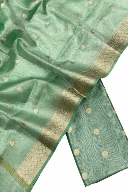 Green Banarasi Tissue Silk Suit Set - Luxurion World