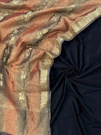 Elegant Black Banarasi Silk Suit Set With Tissue Dupatta - Luxurion World