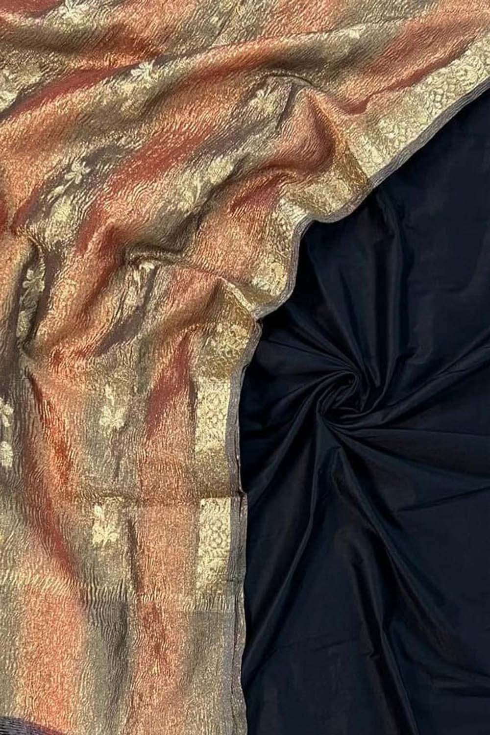 Elegant Black Banarasi Silk Suit Set With Tissue Dupatta - Luxurion World