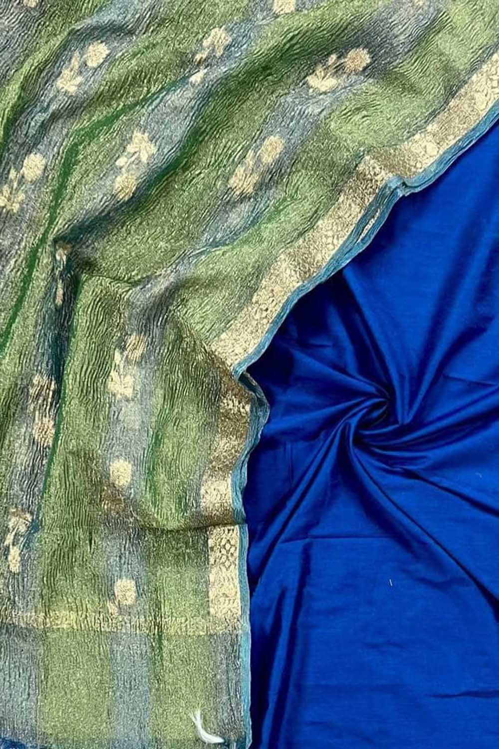 Elegant Blue Banarasi Silk Suit Set with Tissue Dupatta - Luxurion World