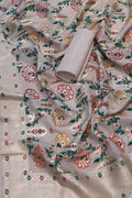 Dyeable Banarasi Pure Moonga Silk Meenakari Unstitched Three Piece Suit Set - Luxurion World