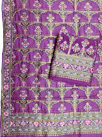 Pink Banarasi Pure Organza Three Piece Unstitched Suit Set - Luxurion World