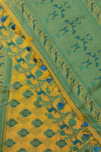 Stunning Yellow Banarasi Mul Chanderi Three Piece Unstitched Suit Set - Luxurion World