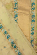 Stunning Dyeable Banarasi Mul Chanderi Three Piece Unstitched Suit Set - Luxurion World