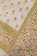 Stunning Dyeable Banarasi Mul Chanderi Three Piece Unstitched Suit Set - Luxurion World