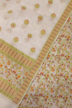 Stunning Dyeable Banarasi Mul Chanderi Three Piece Unstitched Suit Set - Luxurion World