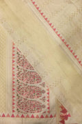 Stunning Dyeable Banarasi Mul Chanderi Three Piece Unstitched Suit Set - Luxurion World