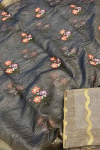 Elegant Grey Banarasi Silk Suit Set - Luxurion World
