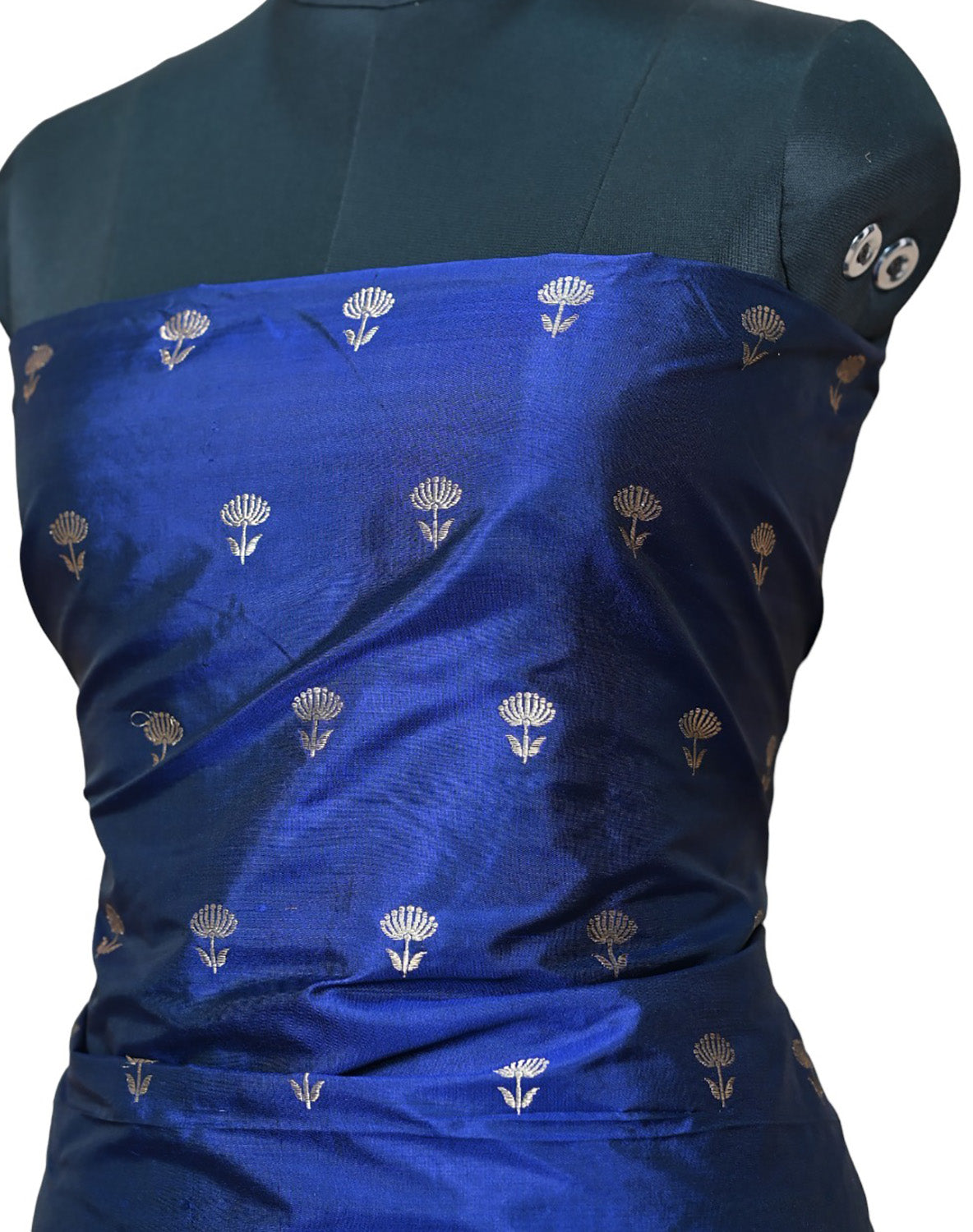 Stunning Blue Banarasi Handloom Katan Silk Suit Set