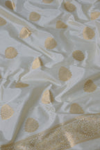 Off White Katan Silk Banarasi Handloom Suit Set - Pure Elegance - Luxurion World