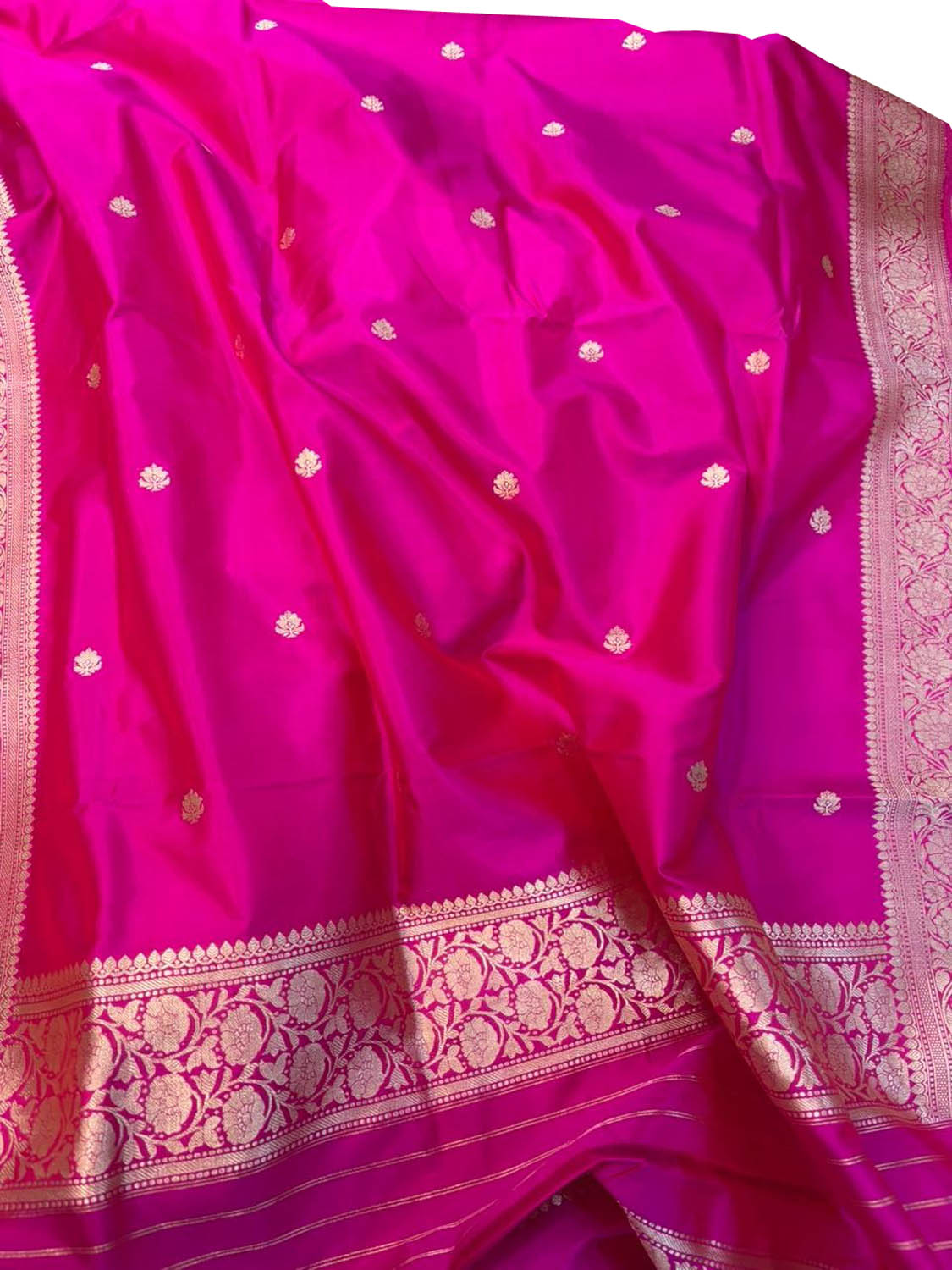 Pink Pure Katan Silk Banarasi Handloom Three Piece Unstitched Suit Set - Luxurion World