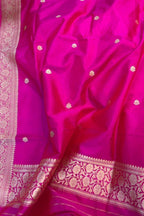 Pink Pure Katan Silk Banarasi Handloom Three Piece Unstitched Suit Set - Luxurion World