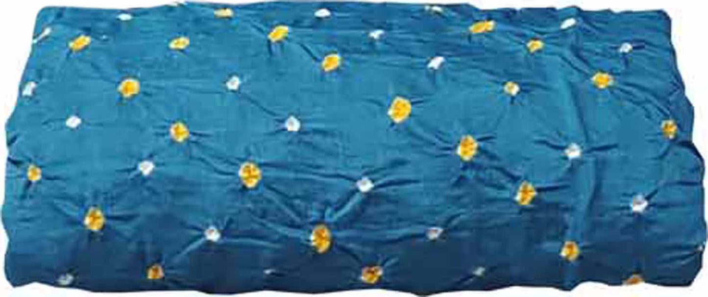 Blue Bandhani Hand Bandhej Gajji Silk Three Piece Unstitched Suit Set - Luxurion World