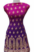 Pink & Purple Banarasi Bandhani Handloom Pure Georgette 3-Piece Suit - Luxurion World