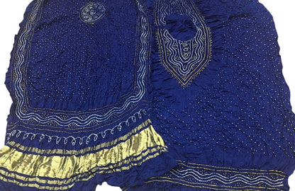 Blue Bandhani Gajji Silk Suit Set - Luxurion World