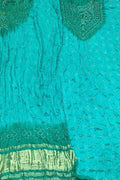 Blue & Green Bandhani Gajji Silk Suit Set - Luxurion World