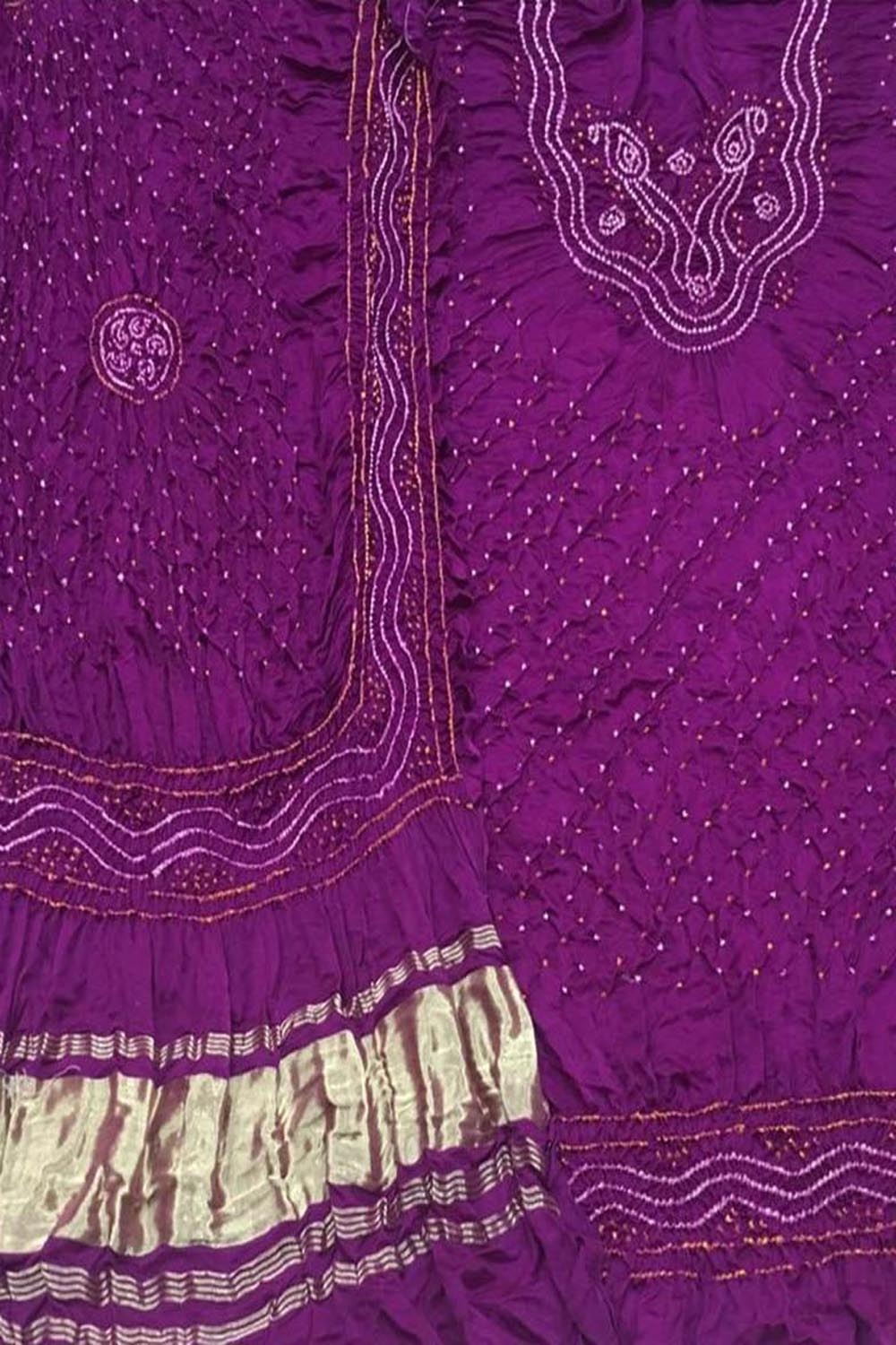 Stunning Purple Bandhani Gajji Silk Suit Set - Luxurion World
